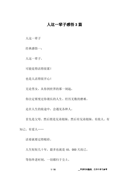 人这一辈子感悟3篇