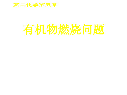 高二化学有机物燃烧问题