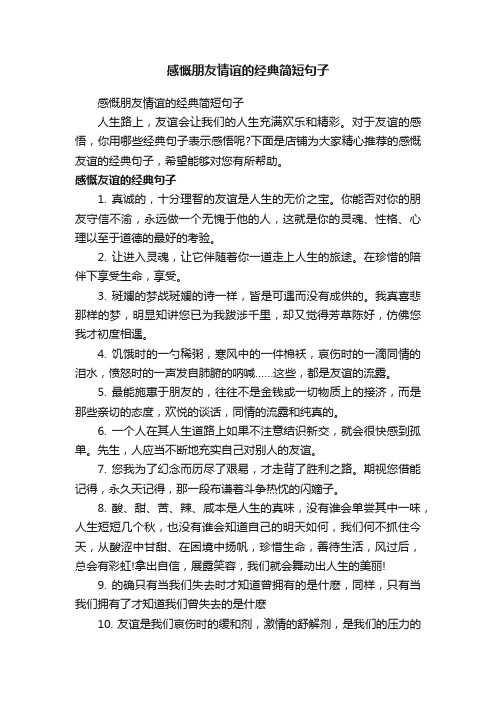 感慨朋友情谊的经典简短句子