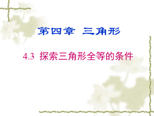 北师大版七年级数学下册 4.3.1 利用“边边边”判定三角形全等 课件(27张PPT)