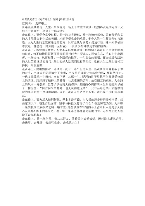 中考优秀作文《走在路上》范例 (10篇)第4篇