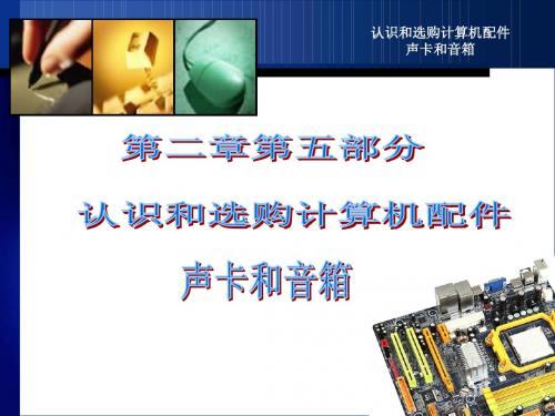 第二章8  认识和选购计算机配件 声卡和音箱
