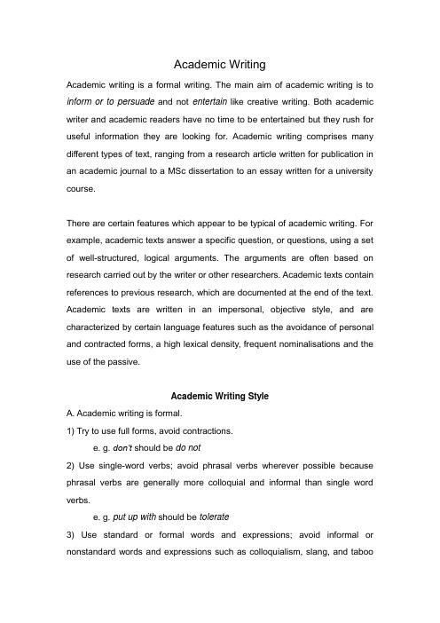 Introduction to Academic Writing