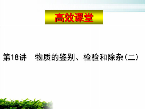 物质的鉴别、检验和除杂专业讲堂课件演示(13张)