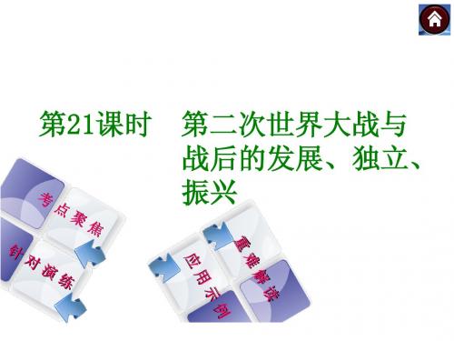 2014届中考历史复习方案课件：第21课时 第二次世界大战与战后的发展、独立、振兴