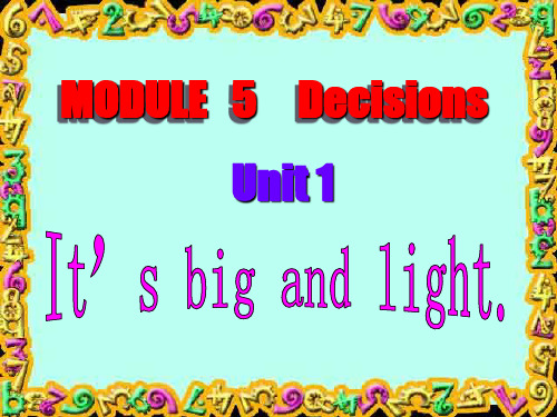 外研版(三起)五下英语：M5U1 It's big and light PPT课件.ppt