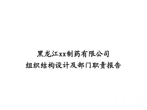 组织结构设计及部门职责报告_