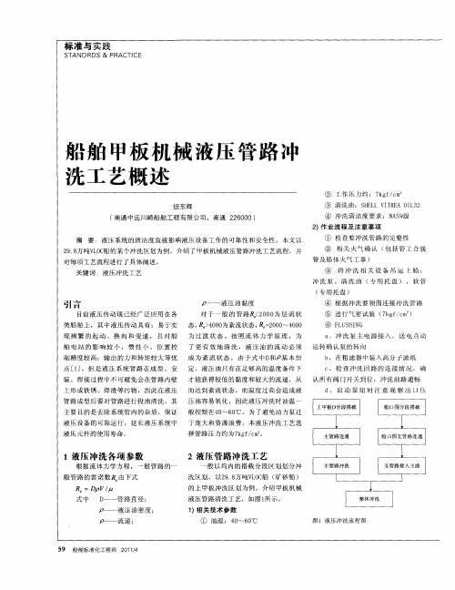船舶甲板机械液压管路冲洗工艺概述