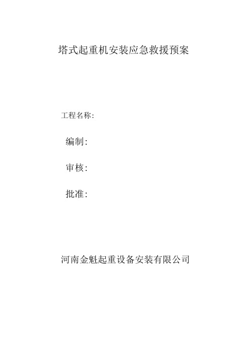 塔式起重机安装应急救援预案