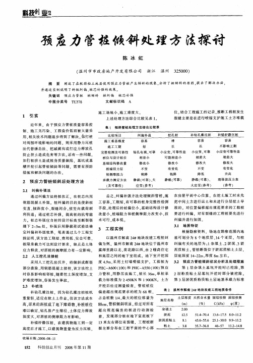 预应力管桩倾斜处理方法探讨