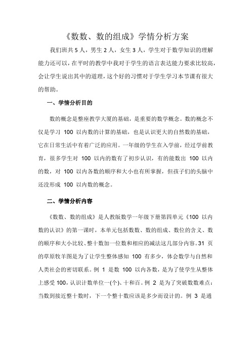 《数数、数的组成》学情分析