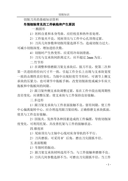 切削刀具的基础知识资料