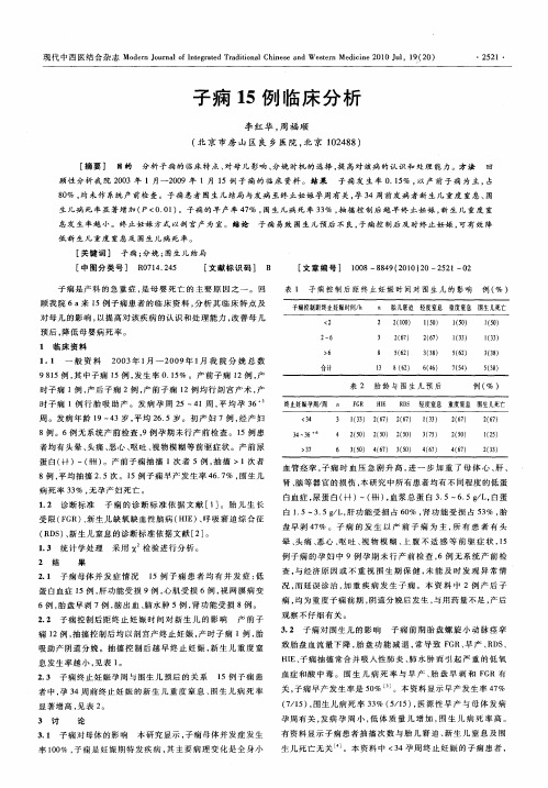 子痫15例临床分析
