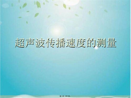 超声波传播速度的测量(共11张PPT)
