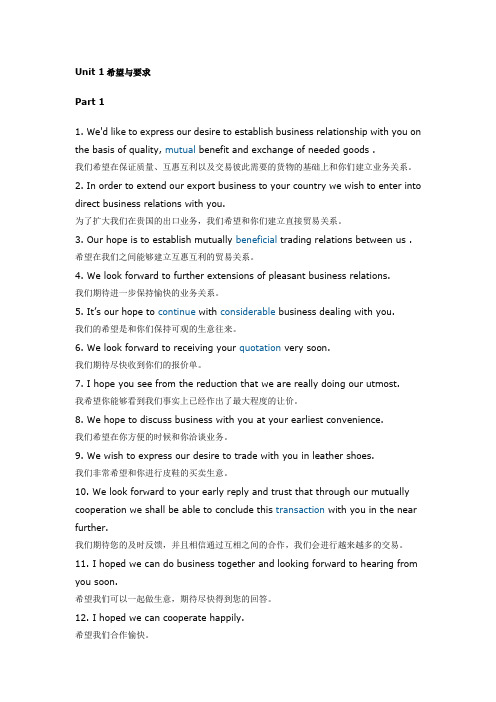 商务英语常用的900句句型