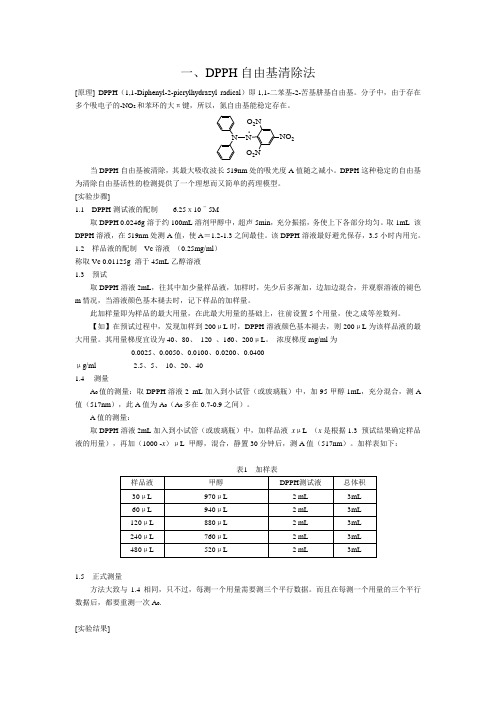 体外抗氧化实验方案