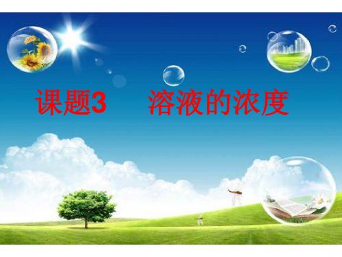 溶液的浓度PPT精品课件1