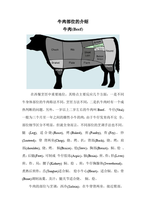 牛肉的各个部位及做法