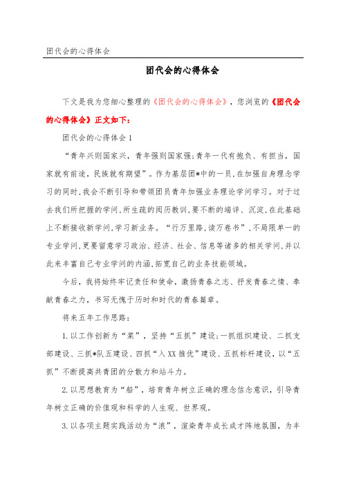 团代会的心得体会