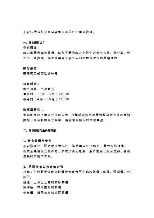 影响金价的重要数据-大非农