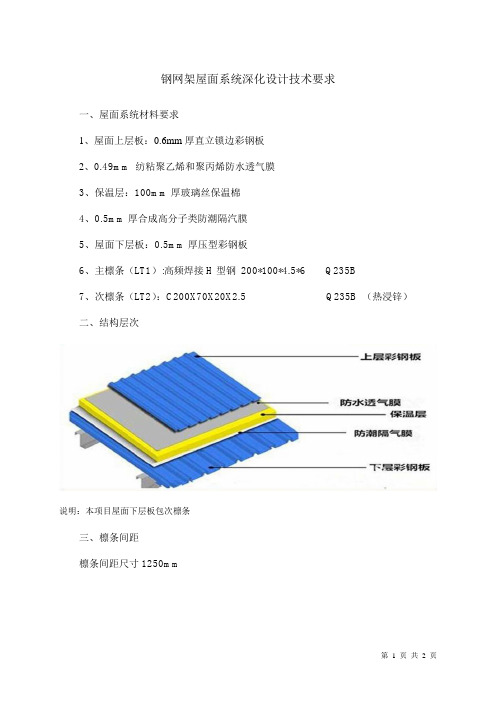 彩钢板屋面系统深化设计技术要求