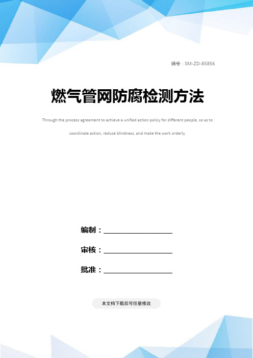燃气管网防腐检测方法