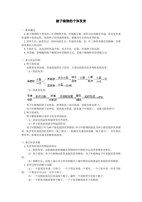 被子植物个体发育习题