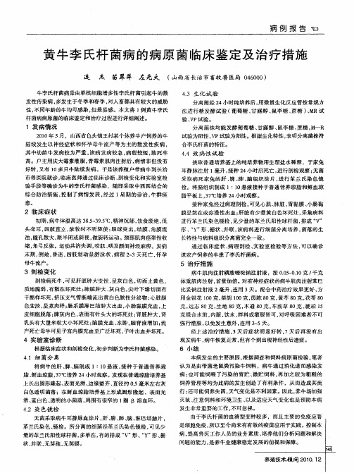 黄牛李氏杆菌病的病原菌临床鉴定及治疗措施