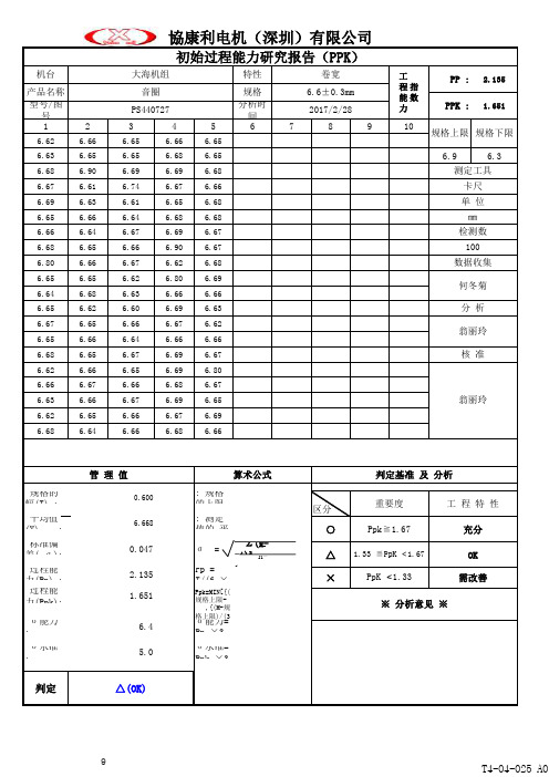 PPK模板