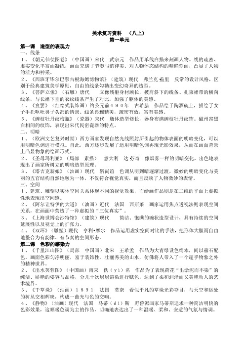 美术复习资料