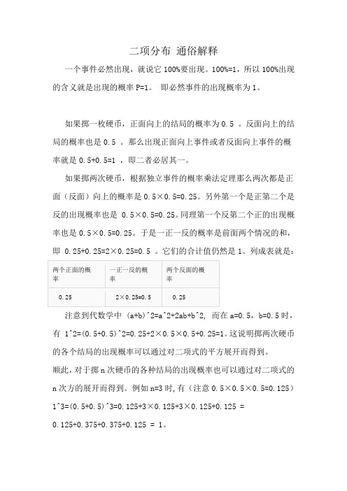 二项分布 通俗解释