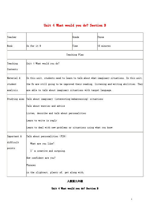 九年级英语全册 Unit 4 What would you do Section B