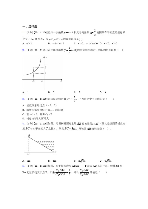 福建龙岩市初中数学九年级下期中基础卷(含答案解析)