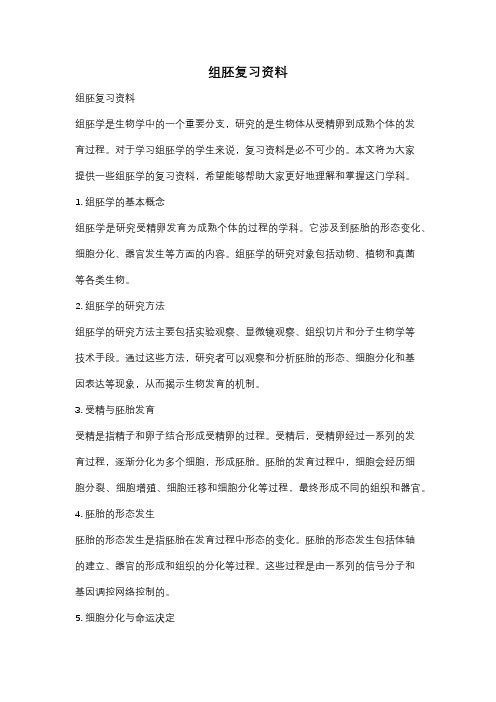 组胚复习资料