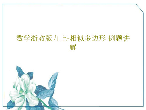 数学浙教版九上-相似多边形 例题讲解共24页文档