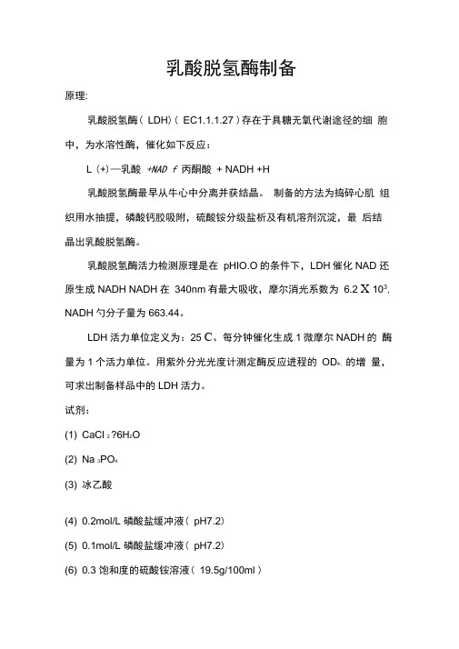 乳酸脱氢酶制备