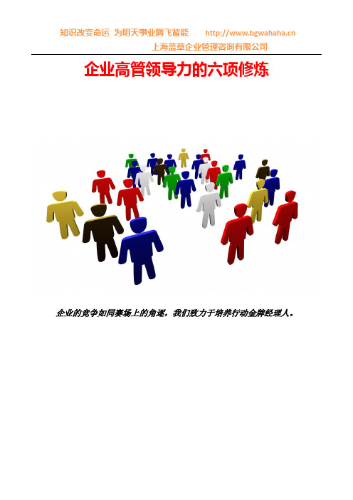 高级经理人领导力六项修炼