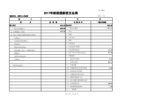 2017年财政拨款收支总表