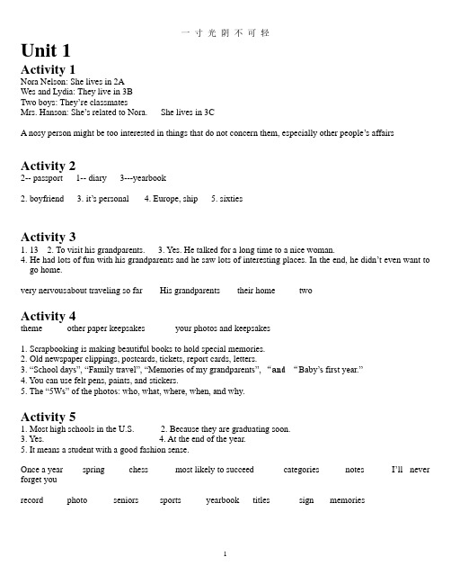 新世纪大学英语视听说2(第三版)听力部分答案(全).pdf