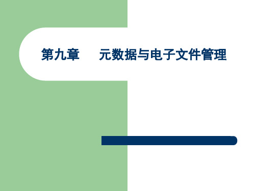 元数据与电子文件管理