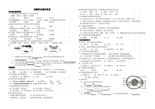 动物的生殖和发育单元测试题