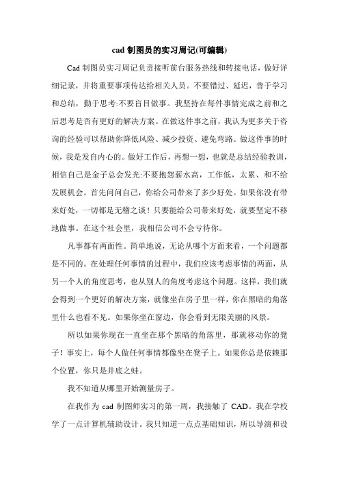 cad制图员的实习周记(可编辑).doc