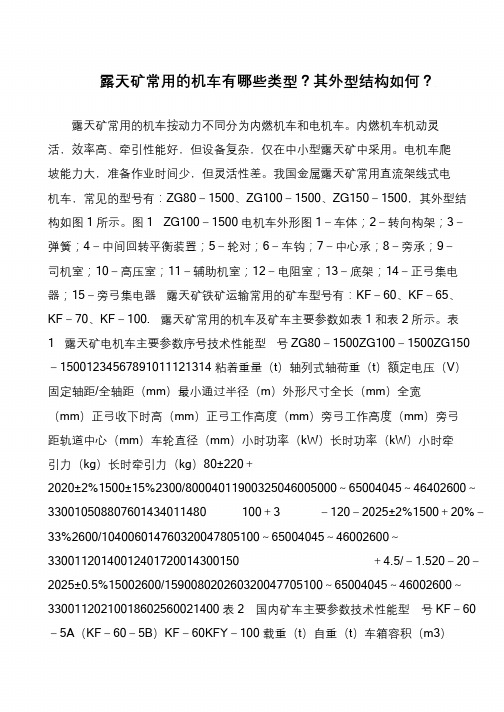 露天矿常用的机车有哪些类型？其外型结构如何？