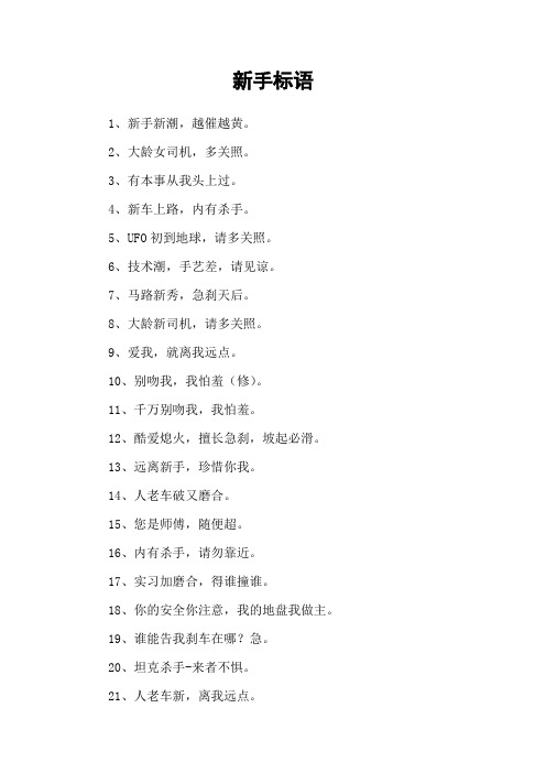 新手标语