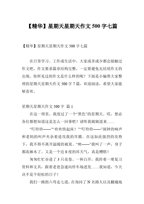 【精华】星期天星期天作文500字七篇