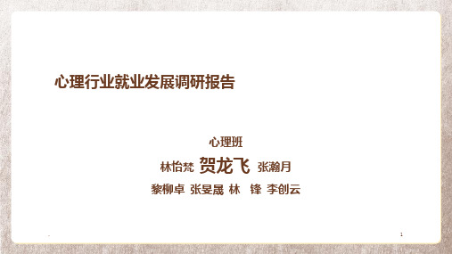 心理行业就业发展调研报告PPT课件