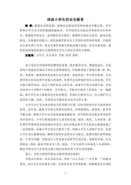 浅谈小学生的安全教育 12