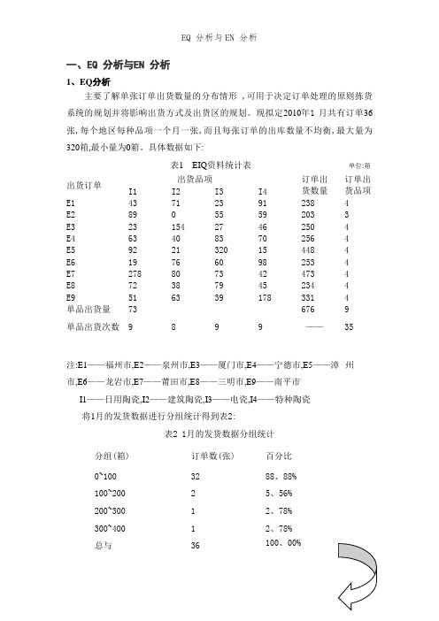 EQ 分析与EN 分析