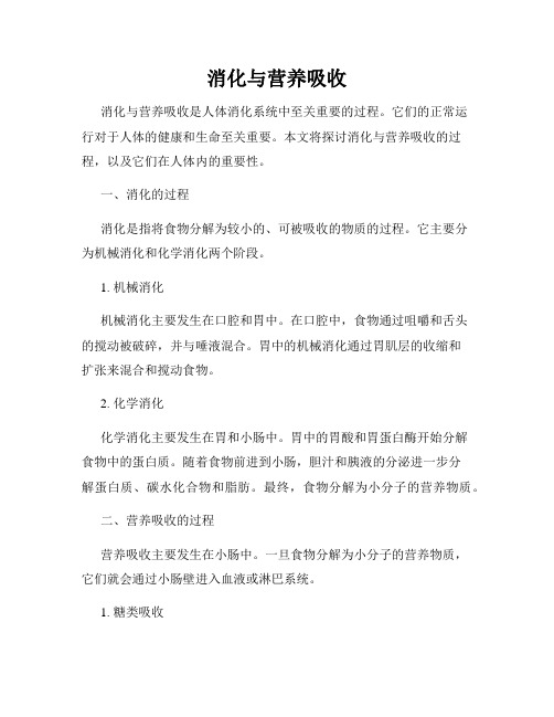 消化与营养吸收