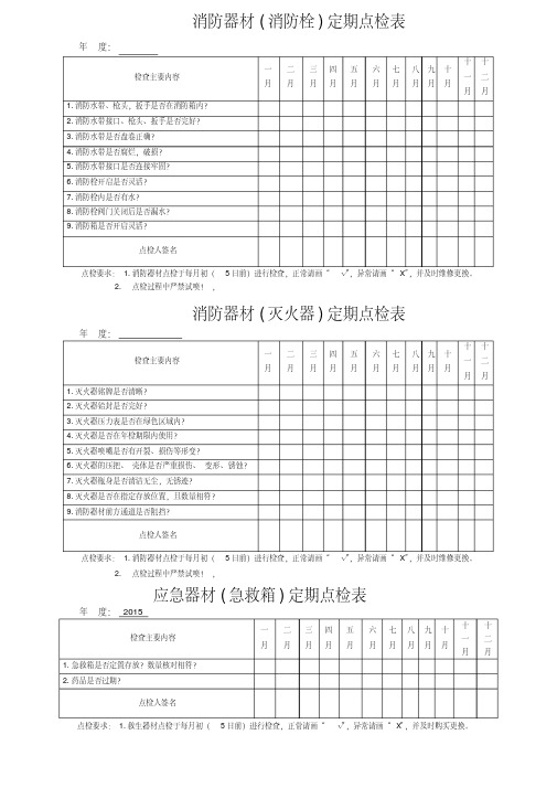 消防器材点检记录表(20200420190458)